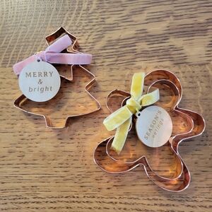 Anthropologie, bundle of 2 sets, Cookie Cutters - Gingerbread people, tree, star